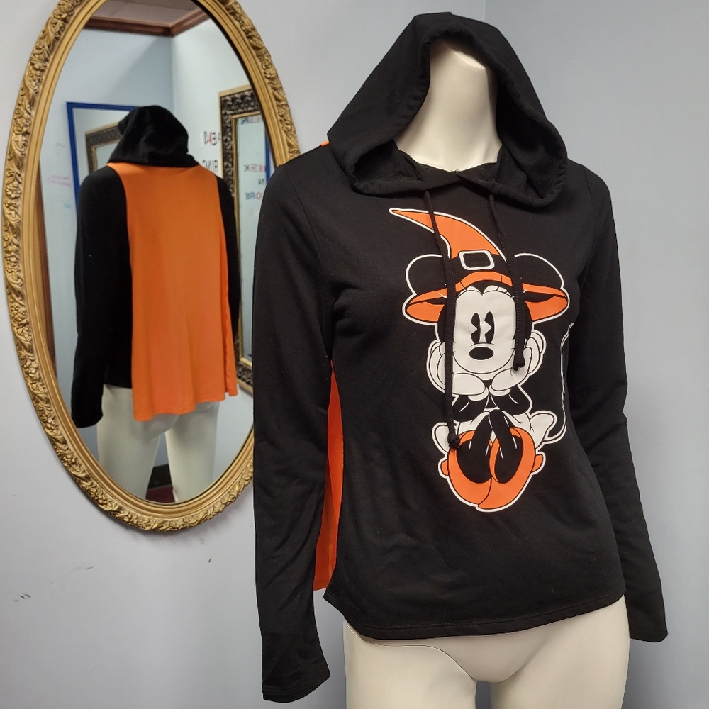 🎃 Witch Minnie Mouse hoodie with cape jrs M Walt Disney